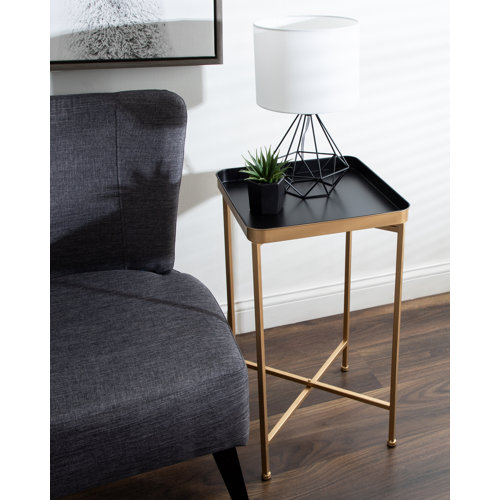 Mistana™ Alvis Tray Top Cross Legs End Table & Reviews Wayfair